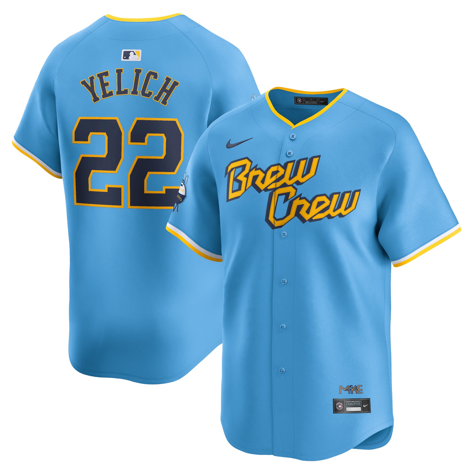 mens milwaukee brewers christian yelich nike powder blue city connect limited player jersey | Milwaukee Brewers Hats MLB Hats & Jerseys Collection