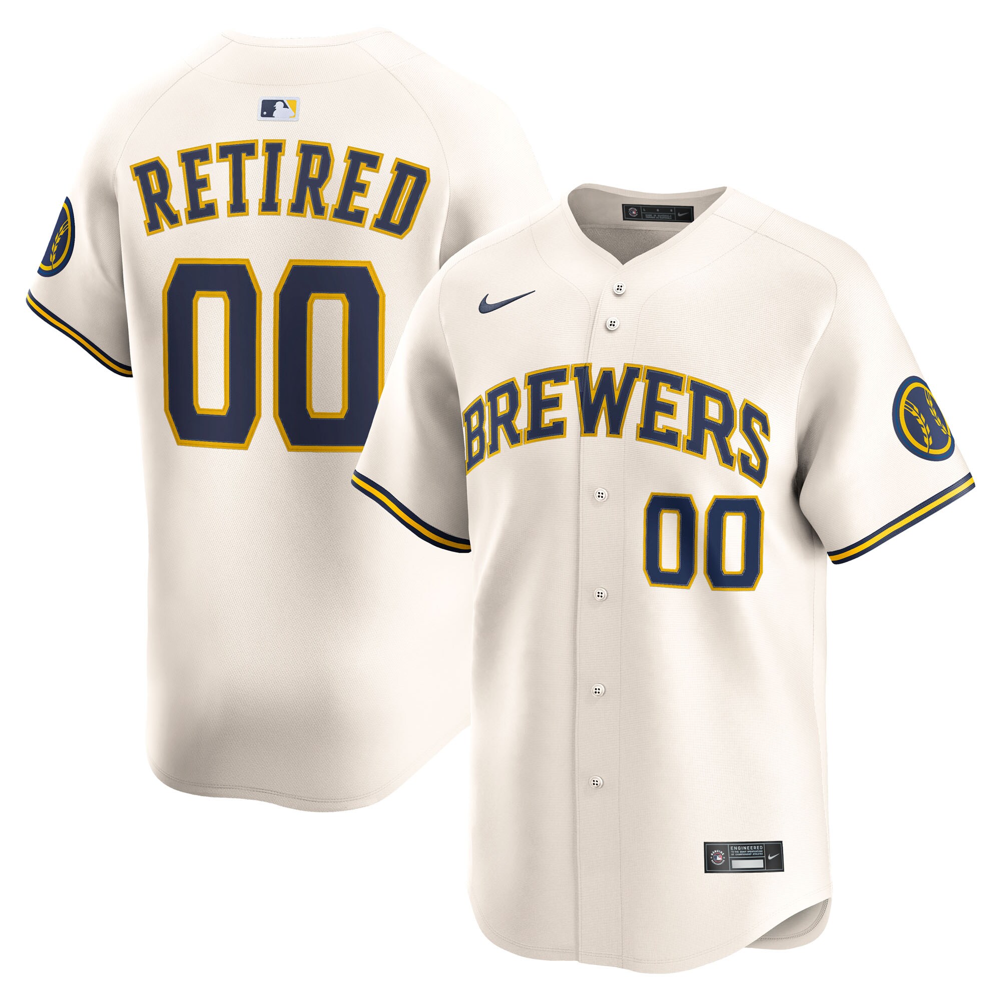 mens milwaukee brewers nike cream home limited pick-a-player retired roster jersey | Milwaukee Brewers Hats MLB Hats & Jerseys Collection
