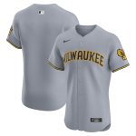 mens milwaukee brewers nike gray road vapor premier elite patch jersey | Milwaukee Brewers Hats MLB Hats & Jerseys Collection