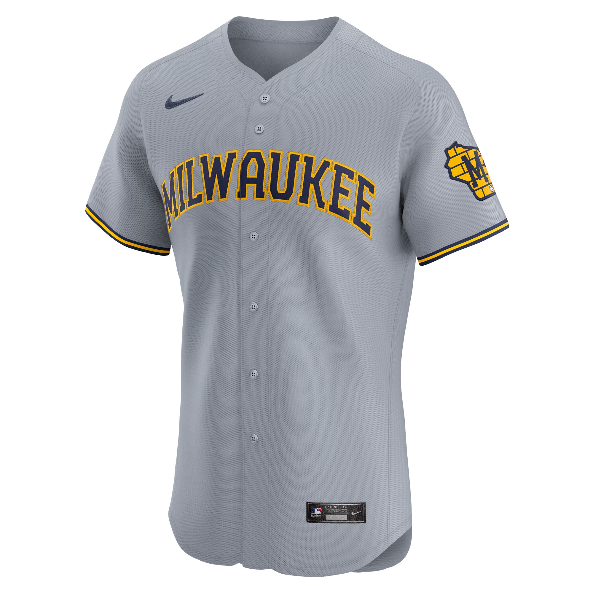 mens milwaukee brewers nike gray road vapor premier elite patch jersey | Milwaukee Brewers Hats MLB Hats & Jerseys Collection