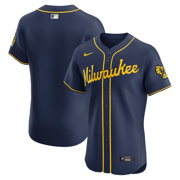 mens milwaukee brewers nike navy alternate vapor premier elite patch jersey | Milwaukee Brewers Hats MLB Hats & Jerseys Collection