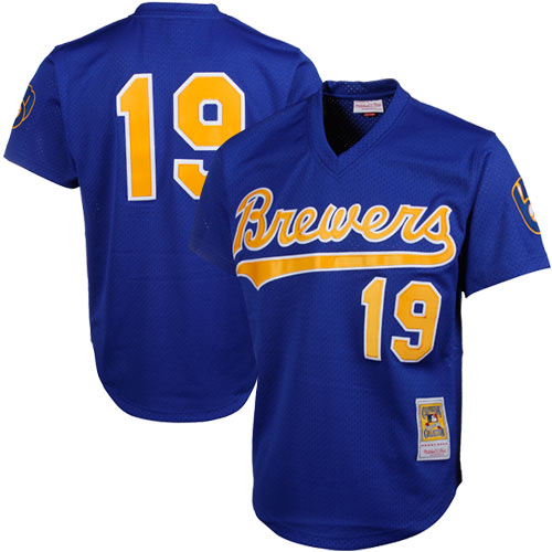 mens milwaukee brewers robin yount mitchell  ness royal cooperstown mesh batting practice jersey | Milwaukee Brewers Hats MLB Hats & Jerseys Collection