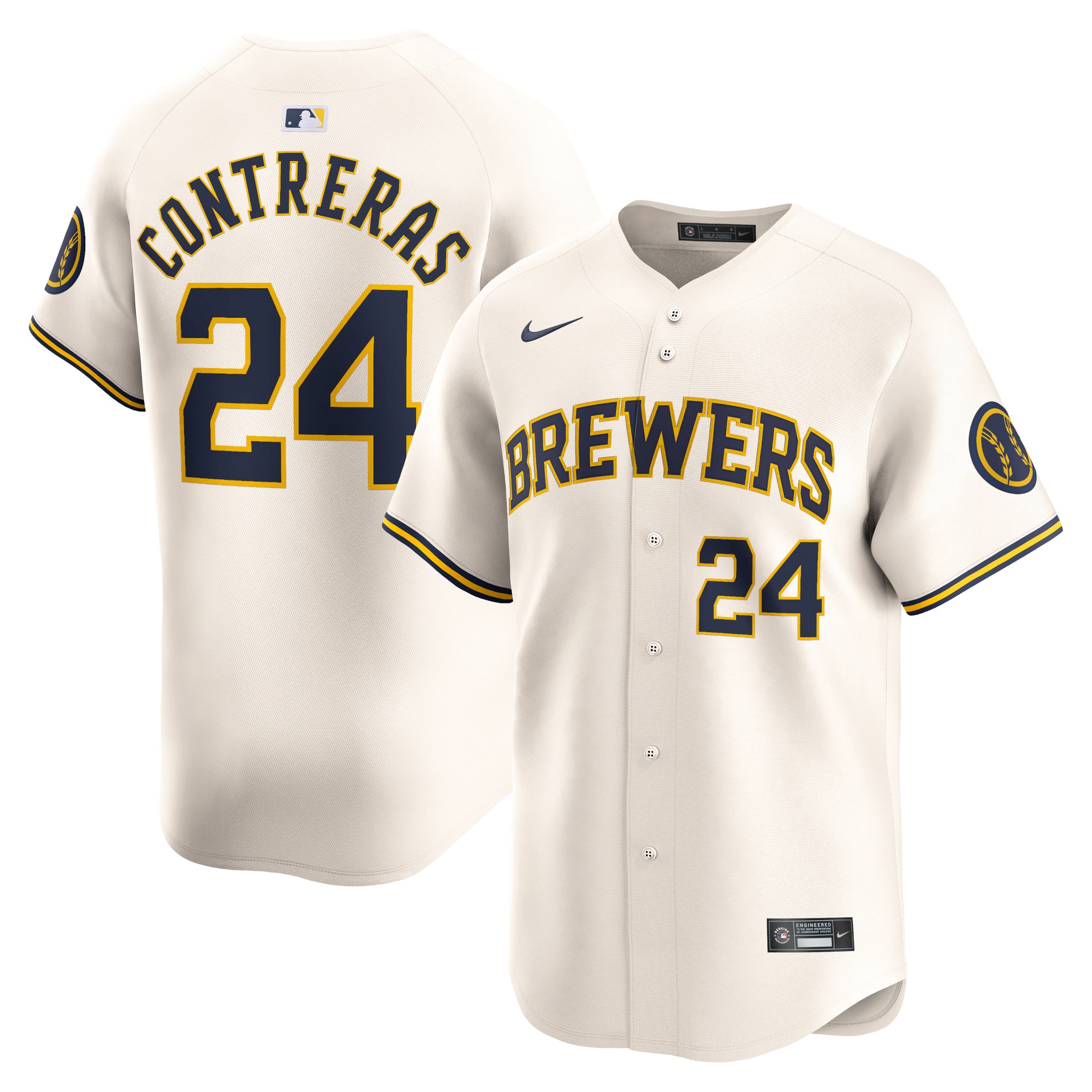 mens milwaukee brewers william contreras nike cream home limited player jersey | Milwaukee Brewers Hats MLB Hats & Jerseys Collection