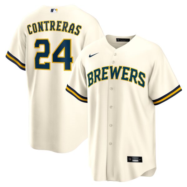 mens milwaukee brewers william contreras nike cream home replica jersey | Milwaukee Brewers Hats MLB Hats & Jerseys Collection