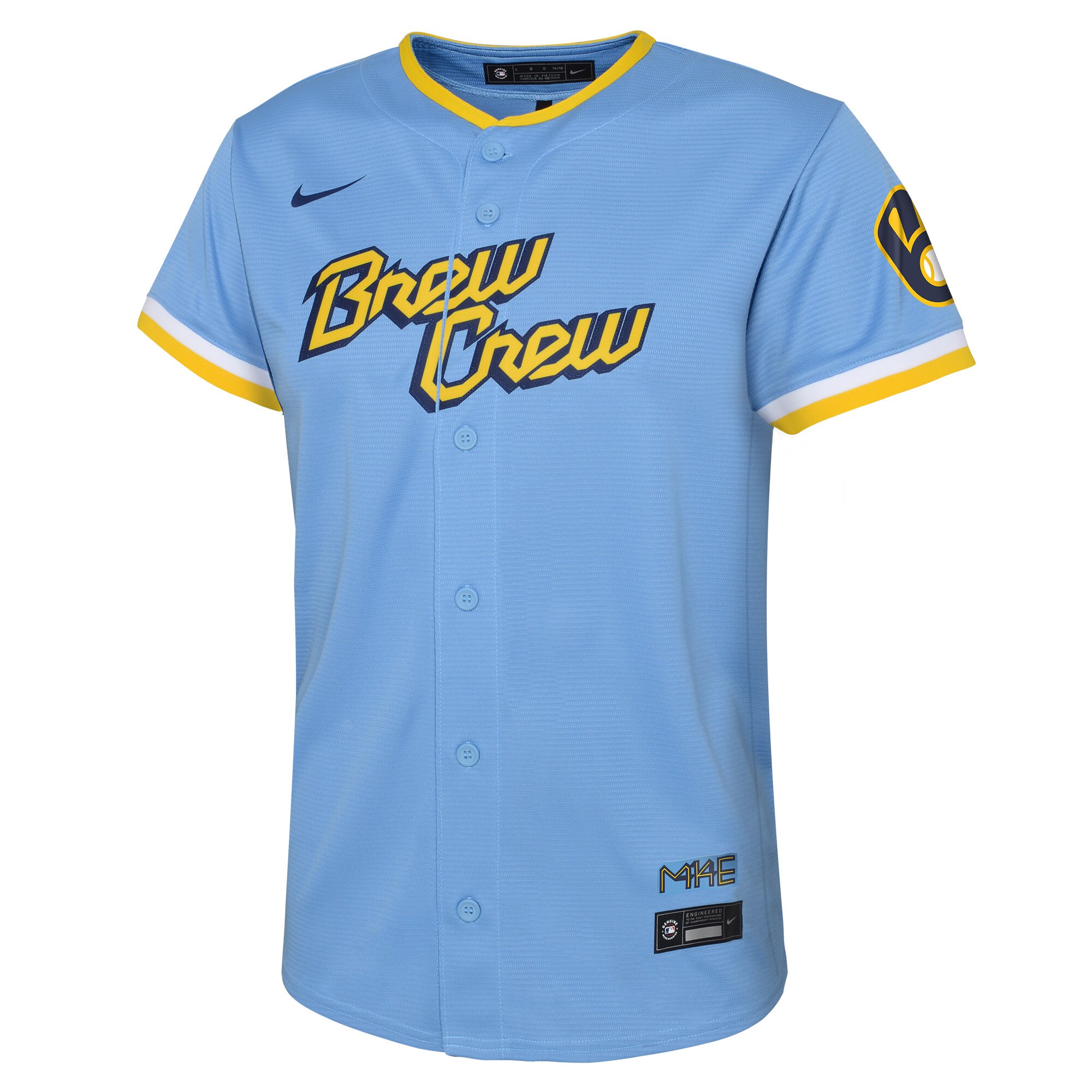 preschool milwaukee brewers christian yelich powder blue city connect replica player jersey | Milwaukee Brewers Hats MLB Hats & Jerseys Collection