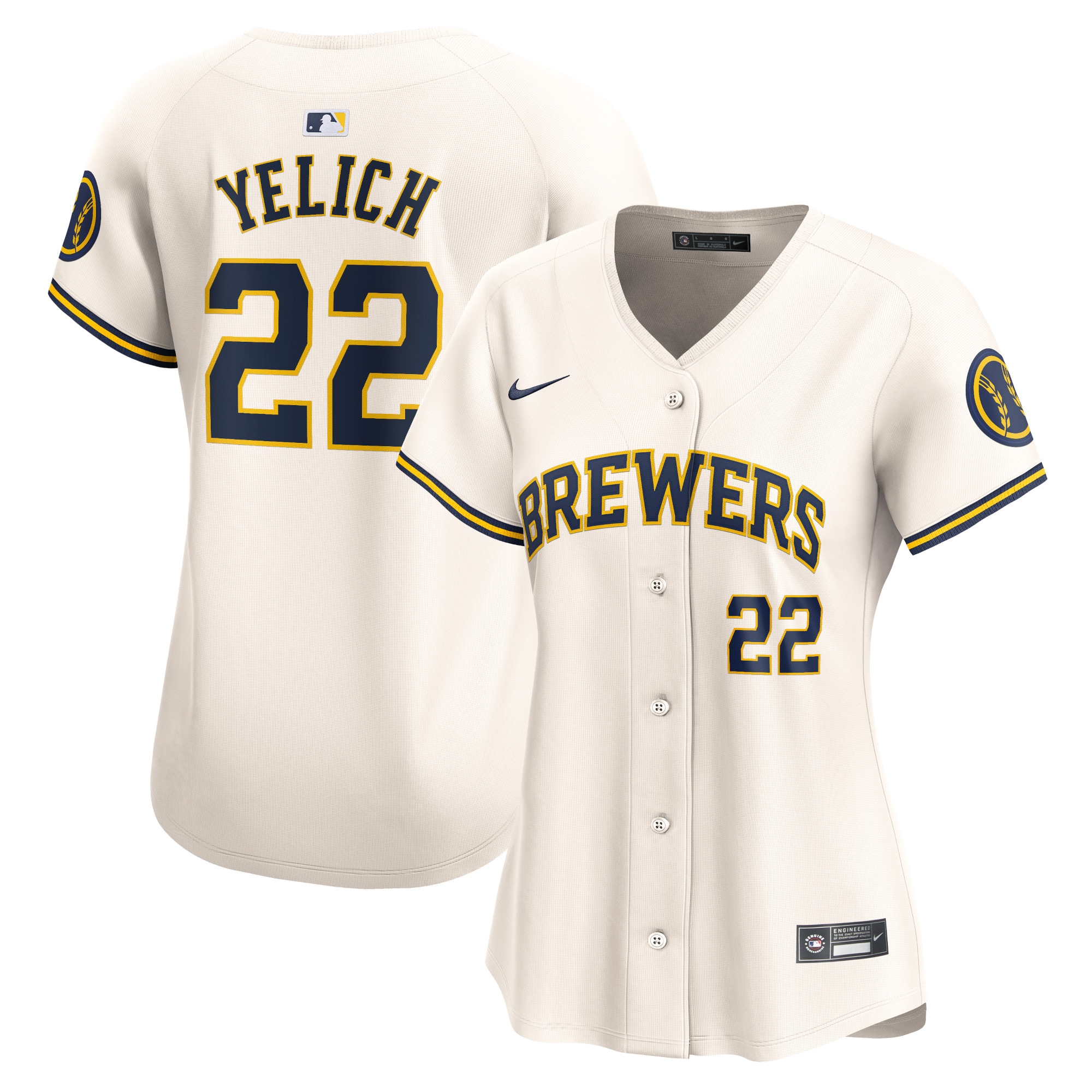 womens milwaukee brewers christian yelich nike cream home limited player jersey | Milwaukee Brewers Hats MLB Hats & Jerseys Collection