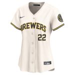 womens milwaukee brewers christian yelich nike cream home limited player jersey | Milwaukee Brewers Hats MLB Hats & Jerseys Collection
