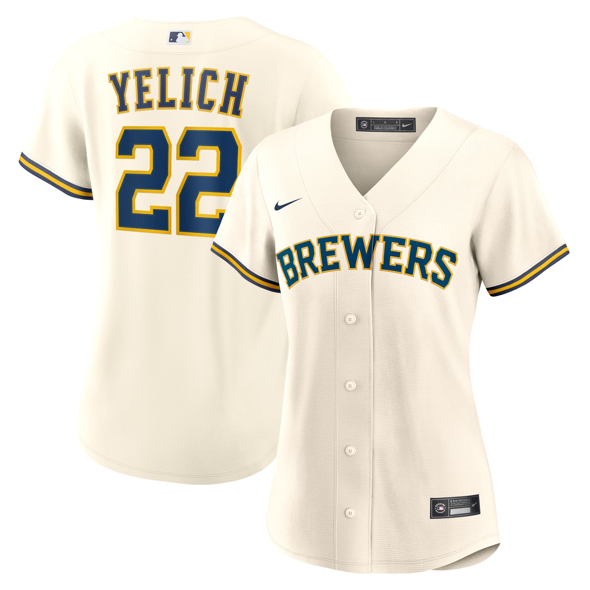womens milwaukee brewers christian yelich nike cream home replica player jersey | Milwaukee Brewers Hats MLB Hats & Jerseys Collection
