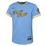 youth milwaukee brewers lorenzo cain nike powder blue city connect replica player jersey | Milwaukee Brewers Hats MLB Hats & Jerseys Collection